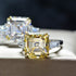 Luxurious square high carbon diamond 7 carat ring jewelry cushion cut wedding ring