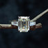 High-end G color diamond rectangular chamfered flat 8*11 high carbon diamond 4 carat super flash s925 silver ring - MOWTE