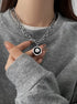 Pure silver smiley face hip-hop fashion exquisite double-layer layered sweater sweatshirt chain