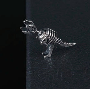 Men's 925 sterling silver earrings retro exaggerated fashion personalized dinosaur earrings