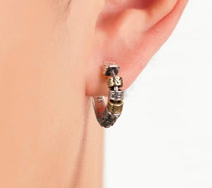Men's sterling silver earrings two-tone vintage silver earrings
