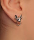 Pure silver earrings Sphinx cat personality male and female temperament handsome and trendy earrings