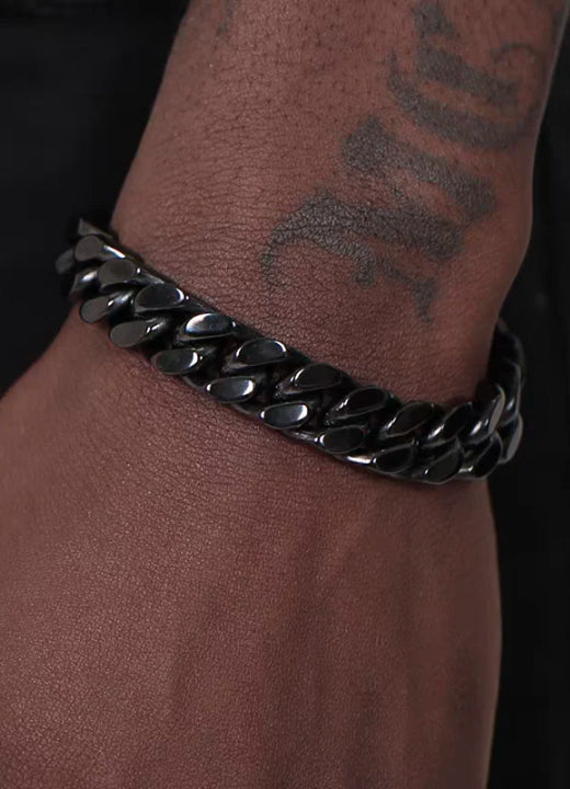 Three-dimensional cutting Cuban chain bracelet hip-hop men's trendy fashion