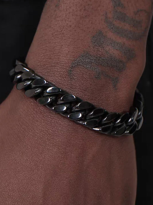 Three-dimensional cutting Cuban chain bracelet hip-hop men's trendy fashion