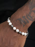 Original natural pearl splicing double layer stacking bracelet for men and women hip hop personality