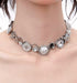 Original white button necklace with sweet and retro design, exquisite collarbone chain