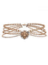 Vintage Medusa multi-layer necklace antique gold clavicle chain original Maillard color - MOWTE
