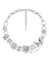 Retro pink heart-shaped sweet cool butterfly necklace