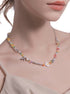 Secret Garden Sweet Flower Necklace Y2K Hip Hop Beaded Clavicle Chain