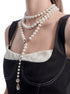 Multi purpose ultra long light luxury pearl necklace for women multiple layered sweater chain