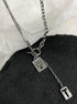 Pure silver necklace neutral hot item long hoodie sweater chain neck chain accessory trend