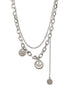 Neutral sterling silver necklace design double layered smiley face sweater chain