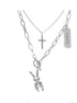 S925 pure silver necklace popular sweater chain high-end double-layer rabbit