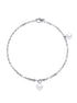 Pure silver spliced necklace cool style pearl collarbone chain couple's personalized pendant