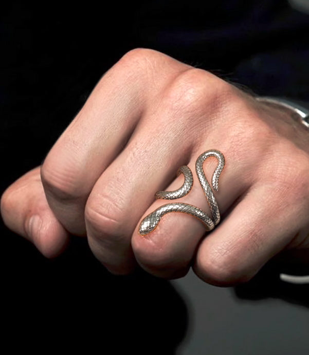 Pure silver ring temperament men's and women's snake jewelry niche designer INS trendy lover gift personalized ring