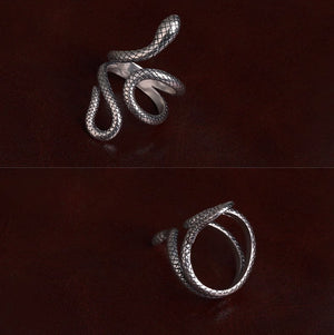 Pure silver ring temperament men's and women's snake jewelry niche designer INS trendy lover gift personalized ring