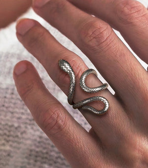 Pure silver ring temperament men's and women's snake jewelry niche designer INS trendy lover gift personalized ring