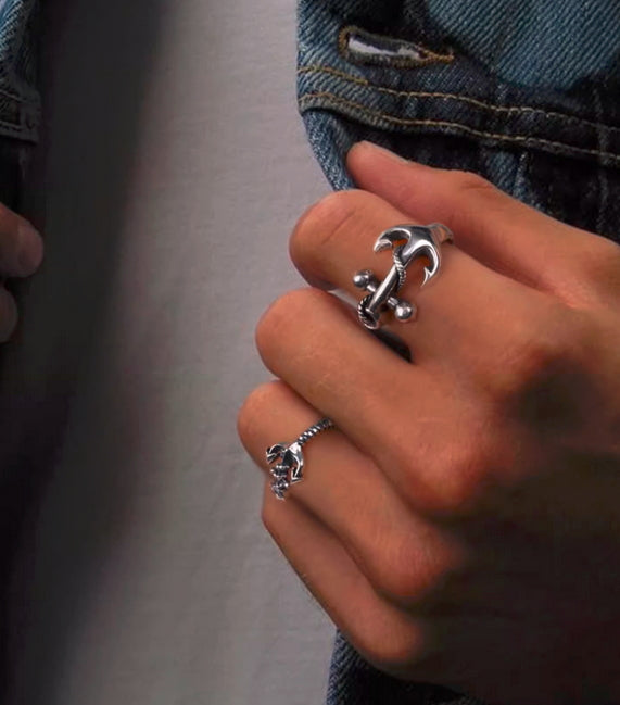 Silver Anchor Rings