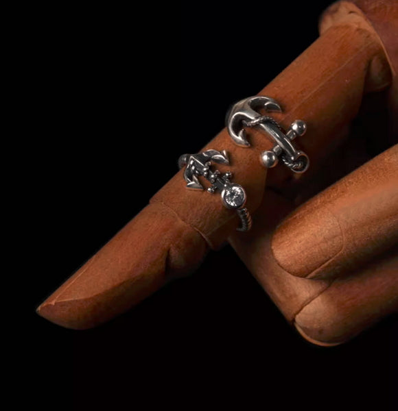 Silver Anchor Rings