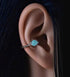 Ice blue water drop ear bone clip with cool feeling without piercing 925 sterling silver couple studs