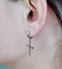 Sterling silver earrings personalized Moji cross silver ornaments handsome hip-hop street earrings