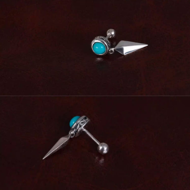 Sterling silver stud earrings silver plucking jewelry for couple