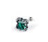 Retro 925 sterling silver earrings iris green crystal square jewelry for men and women - MOWTE