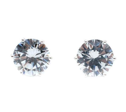 s925 sterling silver diamond six prong studs hip hop zircon versatile style for men and women - MOWTE
