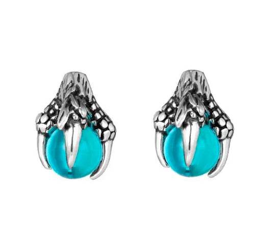 Claw blue stone earrings - MOWTE
