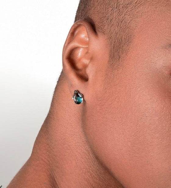 Claw blue stone earrings - MOWTE