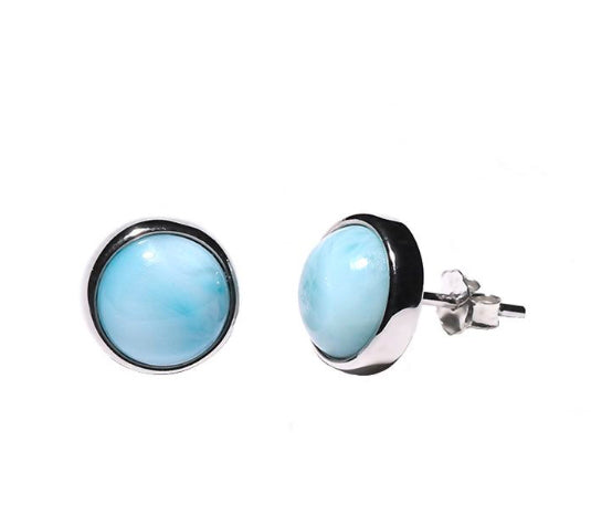 S925 sea grain stone sterling silver earrings hip-hop fashion earrings