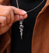 Snake staff necklace men's sterling silver pendant