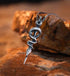 Snake staff necklace men's sterling silver pendant