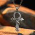 Men's sterling silver design snake cross pendant - MOWTE