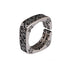 s925 sterling silver tail ring for men and women small square opening adjustable ring