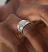 S925 sterling silver bead ring for men and women hip hop design geometric graphics couple same style opening ring - MOWTE