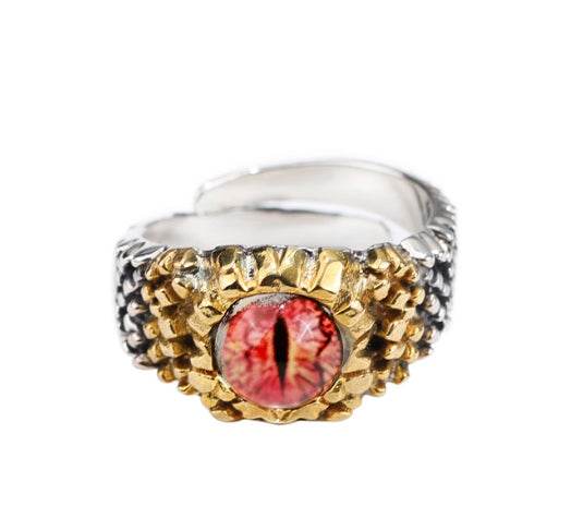 S925 sterling silver sky eye ring hip hop retro open adjustable index ring - MOWTE