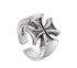 Cross ring S925 sterling silver vintage men and women hip hop opening ring - MOWTE
