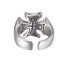 Cross ring S925 sterling silver vintage men and women hip hop opening ring - MOWTE