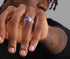 S925 sterling silver purple diamond ring men's hip-hop high-end female same style open adjustable index ring - MOWTE