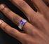 S925 sterling silver purple diamond ring men's hip-hop high-end female same style open adjustable index ring - MOWTE