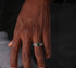 Trendy sterling silver Cuban chain greenstone ring men's hip-hop women's ring - MOWTE
