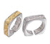 Tang grass pattern S925 sterling silver ring men's hip-hop retro design couple's same style square open ring - MOWTE