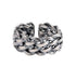 S925 sterling silver braided ring men's hip-hop retro personality open adjustable index finger ring women
