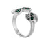 S925 sterling silver green diamond cross ring men's hip-hop personality skull ring women's opening adjustable - MOWTE