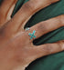 S925 sterling silver green diamond cross ring men's hip-hop personality skull ring women's opening adjustable - MOWTE