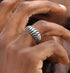 S925 sterling silver lightning ring men's hip-hop personality trendy silver ring women's open ring high-end sense