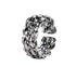 S925 sterling silver braided ring men's hip-hop retro personality open adjustable index finger ring women