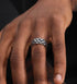S925 sterling silver braided ring men's hip-hop retro personality open adjustable index finger ring women