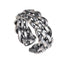 S925 sterling silver braided ring men's hip-hop retro personality open adjustable index finger ring women